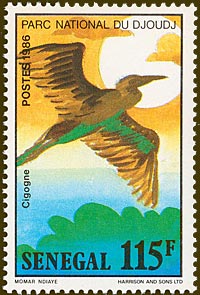 Timbre s&eacute;n&eacute;galais &agrave; l'effigie du Djoudj
