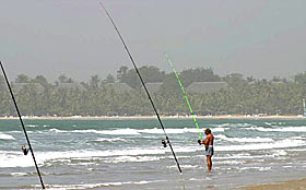 Surf casting au Cap Skirring S&eacute;n&eacute;gal
