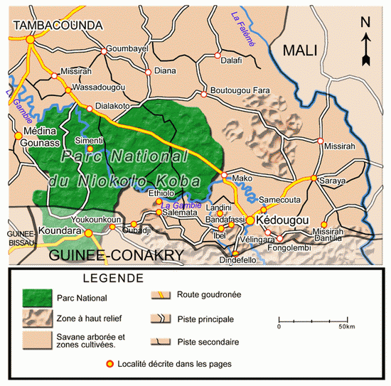 Carte du Sénégal Oriental