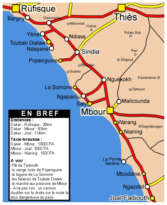 Carte de la Petite Côte